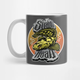 Snake head fish with circle background Mug